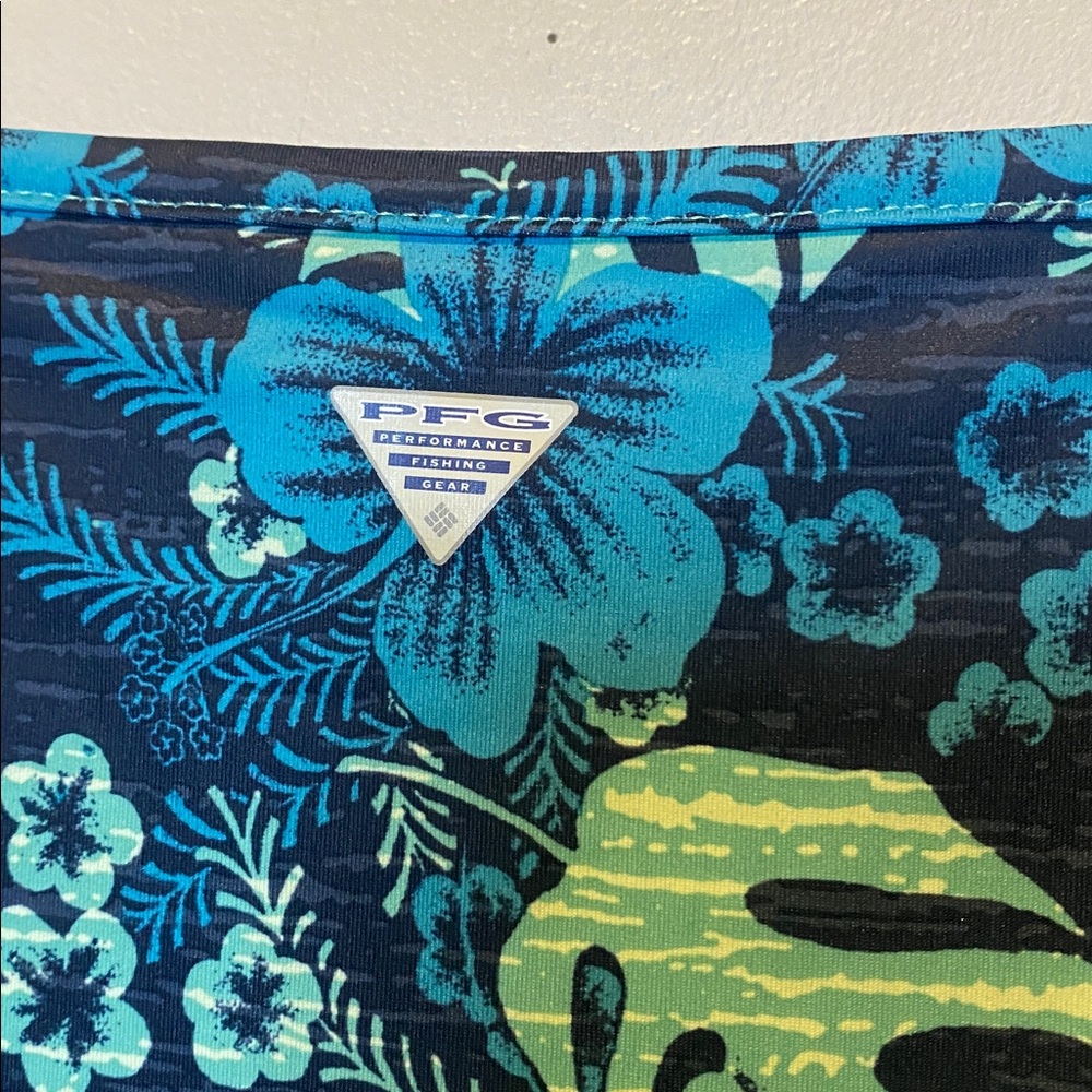 Columbia Dress Size 1X PFG Freezer III Blue Tropical Stretch Sleeveless Hiking - Picture 11 of 14